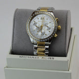 Buy Shop Michael Kors Brinkley Chronograph Silver Dial Two Tone Steel Strap Watch for Women - MK6188 USA Online
