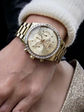 Buy Shop Michael Kors Brinkley Diamonds Gold Dial Gold Steel Strap Watch for Women - MK6187 USA Online