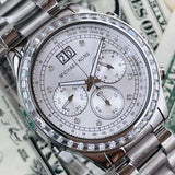 Michael Kors Brinkley Diamonds Silver Dial Silver Steel Strap Watch for Women - MK6186