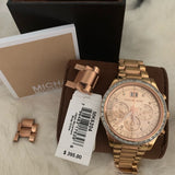 Buy Shop Michael Kors Brinkley Rose Gold Dial Rose Gold Steel Strap Watch for Women - MK6204 USA Online