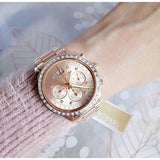 Buy Shop Michael Kors Brinkley Rose Gold Dial Rose Gold Steel Strap Watch for Women - MK6204 USA Online