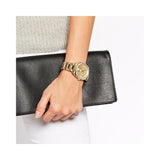 Buy Shop Michael Kors Byrn Quartz Gold Dial Gold Steel Strap Watch For Women - MK6134 USA Online
