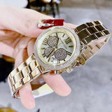 Buy Shop Michael Kors Bryn Pavé Quartz Gold Dial Gold Steel Strap Watch For Women - MK7199 USA Online