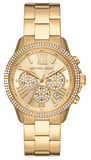 Buy Shop Michael Kors Bryn Pavé Quartz Gold Dial Gold Steel Strap Watch For Women - MK7199 USA Online
