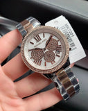 Buy Shop Michael Kors Bryn Pavé White Dial Two Tone Steel Strap Watch For Women - MK7201 USA Online