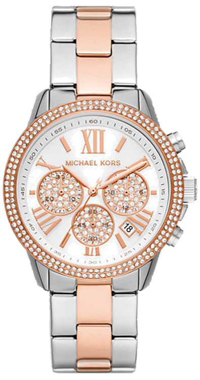 Buy Shop Michael Kors Bryn Pavé White Dial Two Tone Steel Strap Watch For Women - MK7201 USA Online