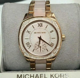Michael Kors Bryn Rose Gold Dial Two Tone Steel Strap Watch for Women - MK6135