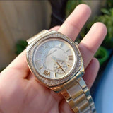 Buy Shop Michael Kors Byrn Quartz Gold Dial Gold Steel Strap Watch For Women - MK6134 USA Online