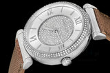 Buy Shop Michael Kors Caitlin Quartz Silver Dial Gray Leather Strap Watch For Women - MK2377 USA Online