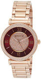 Buy Shop Michael Kors Caitlin Red Dial Rose Gold Stainless Steel Strap Watch for Women - MK3377 USA Online