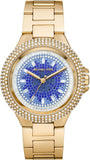 Buy Shop Michael Kors Camille Analog Blue Dial Gold Steel Strap Watch For Women - MK7341 USA Online