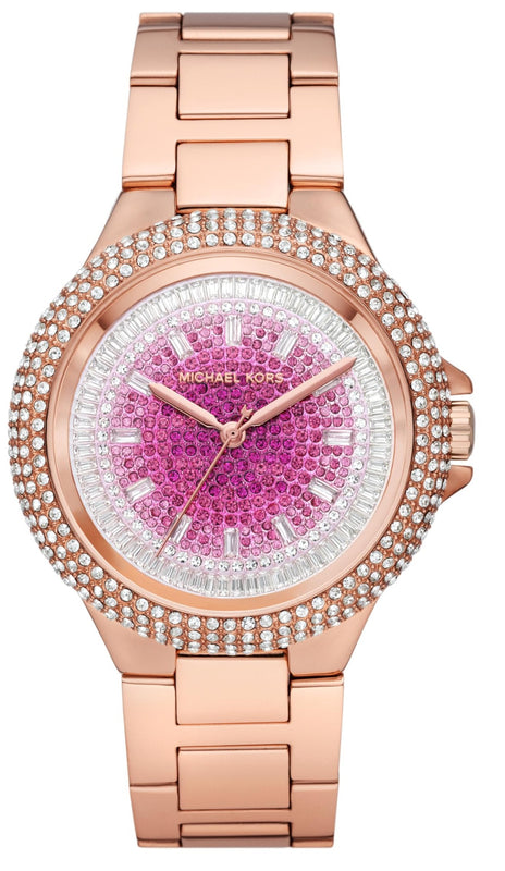 Buy Shop Michael Kors Camille Analog Pink Dial Rose Gold Steel Strap Watch for Women - MK7340 USA Online
