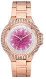 Buy Shop Michael Kors Camille Analog Pink Dial Rose Gold Steel Strap Watch for Women - MK7340 USA Online