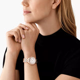 Buy Shop Michael Kors Camille Analog Silver Dial Rose Gold Steel Strap Watch for Women - MK4810 USA Online