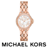 Buy Shop Michael Kors Camille Analog Silver Dial Rose Gold Steel Strap Watch for Women - MK4810 USA Online