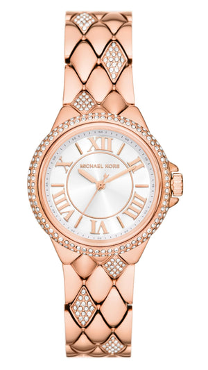 Buy Shop Michael Kors Camille Analog Silver Dial Rose Gold Steel Strap Watch for Women - MK4810 USA Online