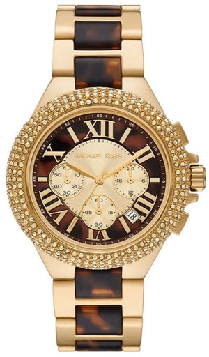 Buy Shop Michael Kors Camille Chronograph Brown Dial Two Tone Steel Strap Watch For Women - MK7269 USA Online