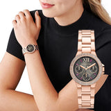Buy Shop Michael Kors Camille Chronograph Grey Dial Rose Gold Steel Strap Watch For Women - MK6983 USA Online