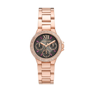 Buy Shop Michael Kors Camille Chronograph Grey Dial Rose Gold Steel Strap Watch For Women - MK6983 USA Online