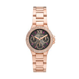 Buy Shop Michael Kors Camille Chronograph Grey Dial Rose Gold Steel Strap Watch For Women - MK6983 USA Online