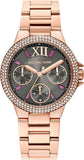 Buy Shop Michael Kors Camille Chronograph Grey Dial Rose Gold Steel Strap Watch For Women - MK6983 USA Online