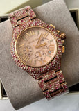 Buy Shop Michael Kors Camille Chronograph Mother of Pearl Dial Rose Gold Steel Strap Watch for Women - MK7272 USA Online
