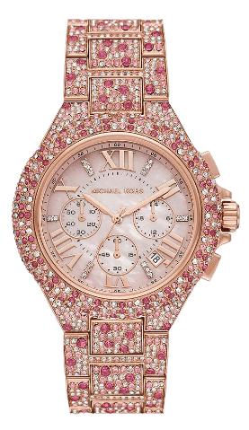 Buy Shop Michael Kors Camille Chronograph Mother of Pearl Dial Rose Gold Steel Strap Watch for Women - MK7272 USA Online
