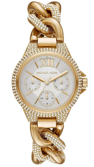 Buy Shop Michael Kors Camille Chronograph Silver Dial Gold Steel Strap Watch for Women - MK6842 USA Online