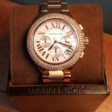Buy Shop Michael Kors Camille Chronograph White Dial Rose Gold Steel Strap Watch for Women - MK5636 USA Online