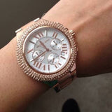 Buy Shop Michael Kors Camille Chronograph White Dial Rose Gold Steel Strap Watch for Women - MK5636 USA Online