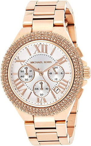 Buy Shop Michael Kors Camille Chronograph White Dial Rose Gold Steel Strap Watch for Women - MK5636 USA Online