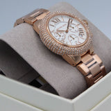 Buy Shop Michael Kors Camille Chronograph White Dial Rose Gold Steel Strap Watch For Women - MK6995 USA Online