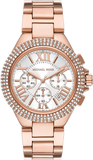 Buy Shop Michael Kors Camille Chronograph White Dial Rose Gold Steel Strap Watch For Women - MK6995 USA Online