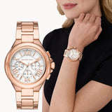 Buy Shop Michael Kors Camille Chronograph White Dial Rose Gold Steel Strap Watch For Women - MK7271 USA Online