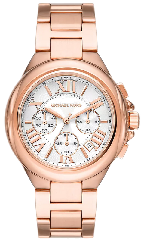 Buy Shop Michael Kors Camille Chronograph White Dial Rose Gold Steel Strap Watch For Women - MK7271 USA Online