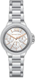 Buy Shop Michael Kors Camille Chronograph White Dial Silver Steel Strap Watch For Women - MK7198 USA Online