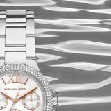 Buy Shop Michael Kors Camille Chronograph White Dial Silver Steel Strap Watch For Women - MK7198 USA Online