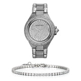 Buy Shop Michael Kors Camille Crystal Pave Dial Silver Steel Strap Watch for Women - MK5869 USA Online