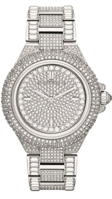 Buy Shop Michael Kors Camille Crystal Pave Dial Silver Steel Strap Watch for Women - MK5869 USA Online