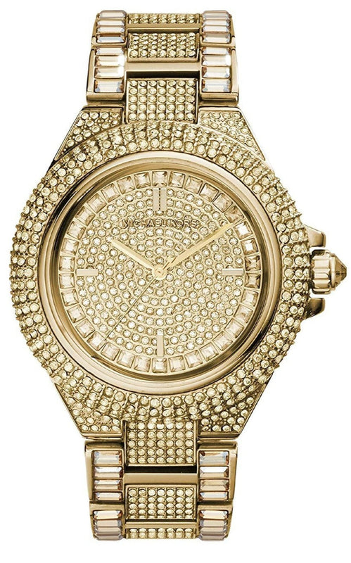 Buy Shop Michael Kors Camille Diamonds Gold Dial Gold Steel Strap Watch for Women - MK5720 USA Online