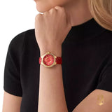 Buy Shop Michael Kors Camille Three-Hand Red Dial Red Leather Strap Watch for Women - MK4750 USA Online