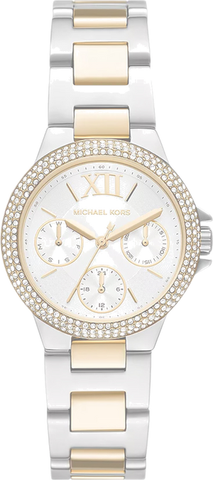 Buy Shop Michael Kors Camille Multifunction Silver Dial Two Tone Steel Strap Watch For Women - MK6982 USA Online
