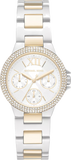 Buy Shop Michael Kors Camille Multifunction Silver Dial Two Tone Steel Strap Watch For Women - MK6982 USA Online
