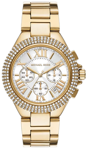 Buy Shop Michael Kors Camille Chronograph White Dial Gold Steel Strap Watch For Women - MK6994 USA Online