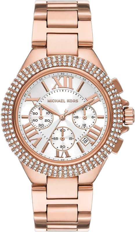 Buy Shop Michael Kors Camille Chronograph White Dial Rose Gold Steel Strap Watch For Women - MK6995 USA Online