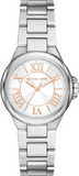 Buy Shop Michael Kors Camille Three Hand Silver Dial Silver Steel Strap Watch For Women - MK7259 USA Online