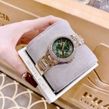 Buy Shop Michael Kors Camille Multifunction Green Dial Gold Steel Strap Watch For Women - MK6981 USA Online