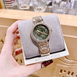 Buy Shop Michael Kors Camille Multifunction Green Dial Gold Steel Strap Watch For Women - MK6981 USA Online