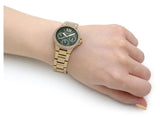 Buy Shop Michael Kors Camille Multifunction Green Dial Gold Steel Strap Watch For Women - MK6981 USA Online
