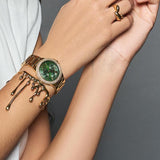 Buy Shop Michael Kors Camille Multifunction Green Dial Gold Steel Strap Watch For Women - MK6981 USA Online